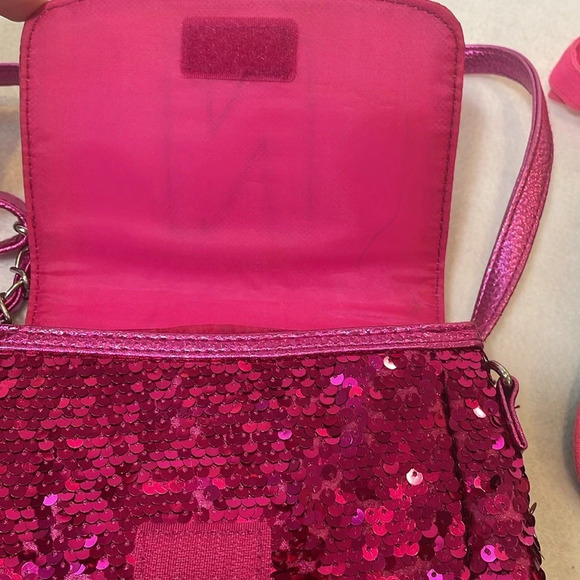 Justice Lot of 2 Girls Purses Crossbody Pink Sequins Barbie Initial Letter N - Picture 12 of 15